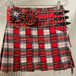 D&G Tartan Plaid Pleated Mini-Skirt
